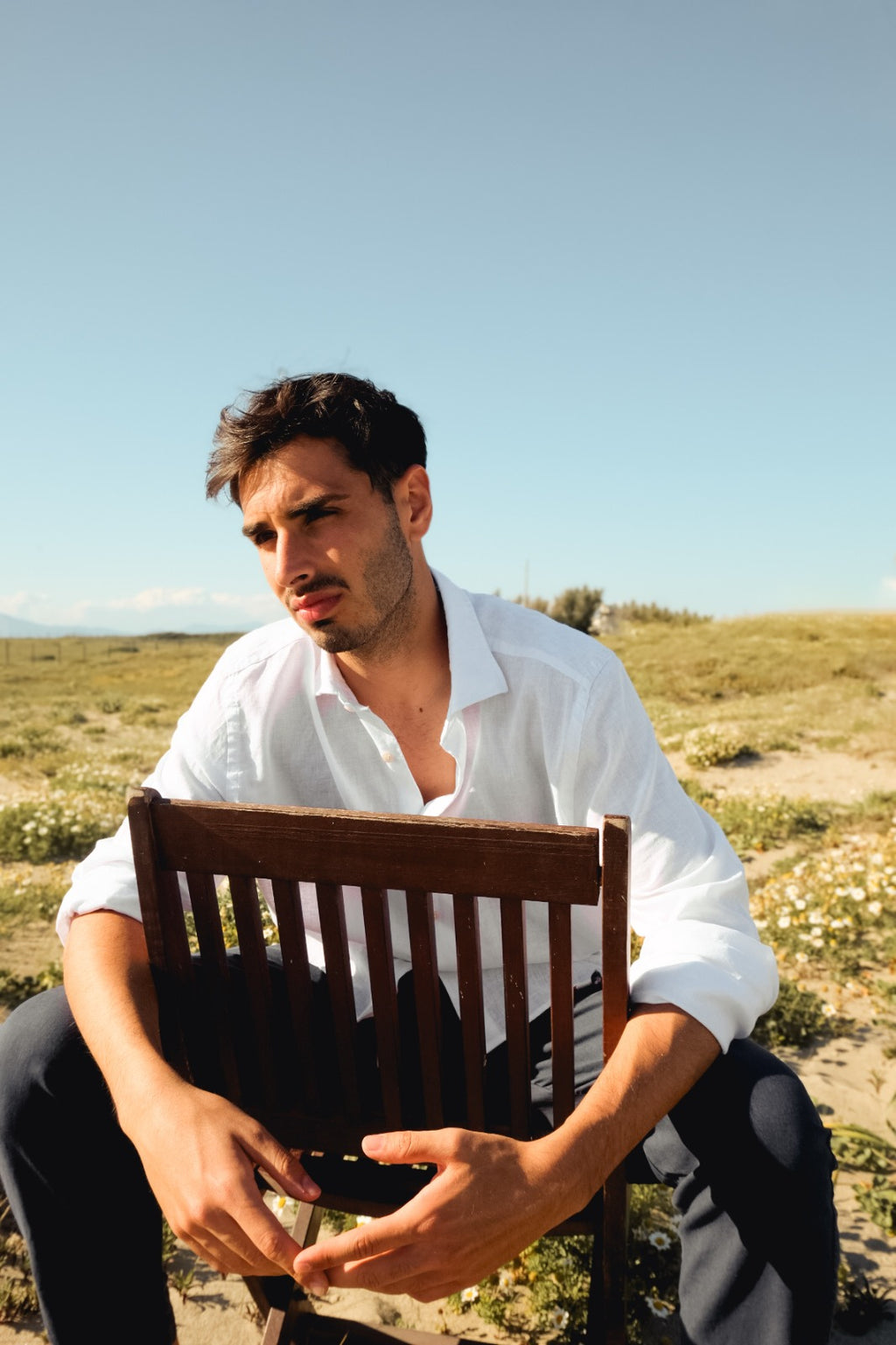 Camicia lino bianca uomo – 100% lino