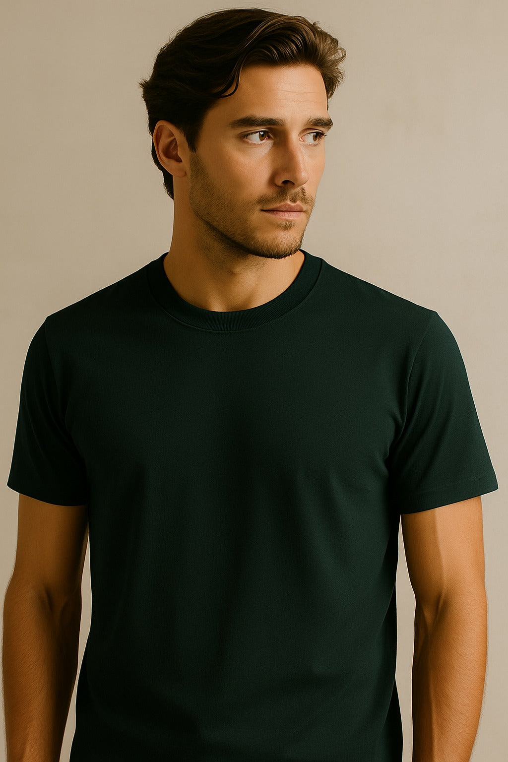 Maglia verde bottiglia Filato Cotone Supima