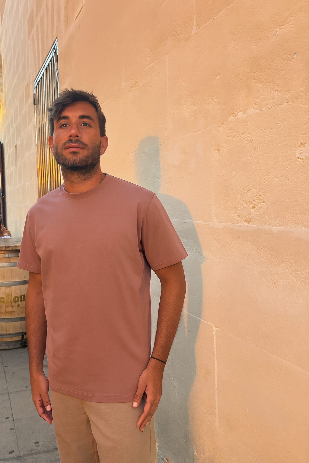 T shirt cotone supima da uomo Made in Italy rosa