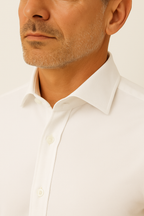 Camicia Collo Francese Tinta Unita Popeline stretch