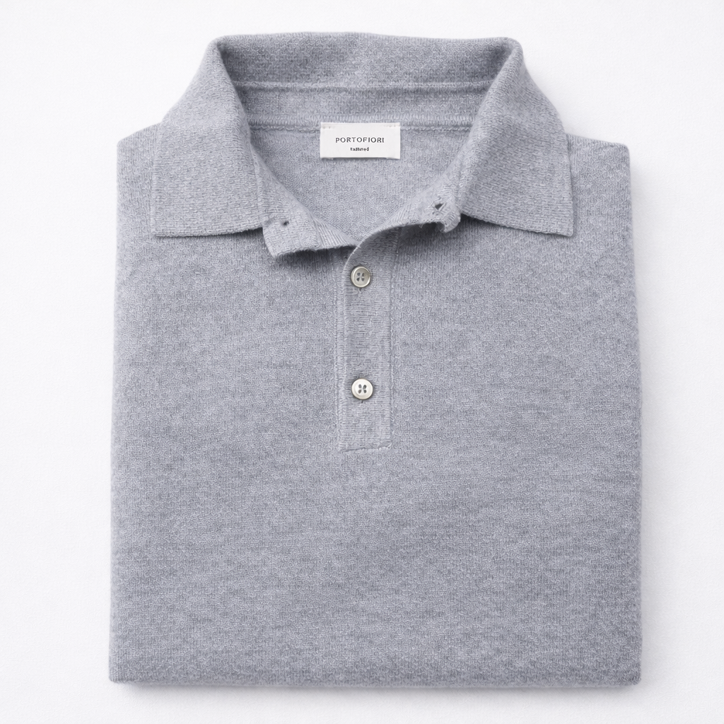 Polo maglione in lana e cashmere grigia