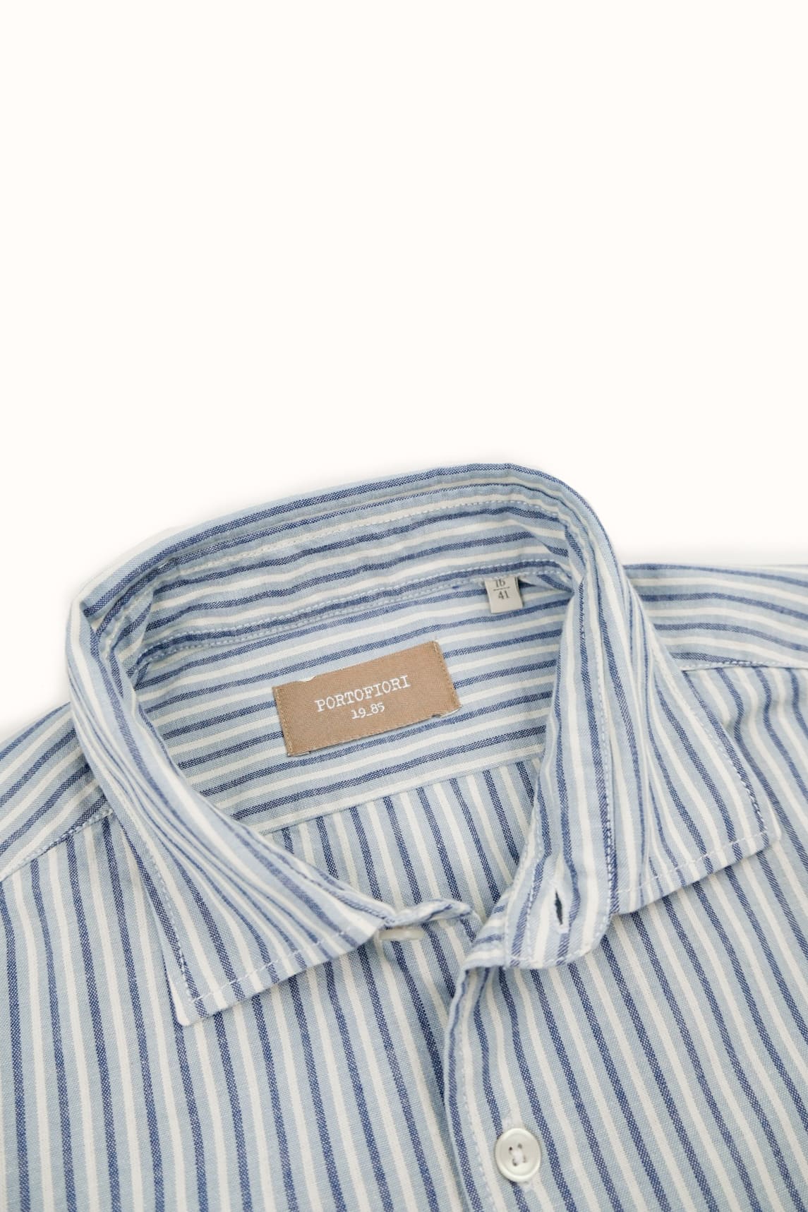 camicia oxford rigata di cotone da uomo made in italy