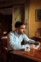 camicia oxford uomo azzurra e bianca, camicia cotone-camicia made in italy, camicia elegante uomo,