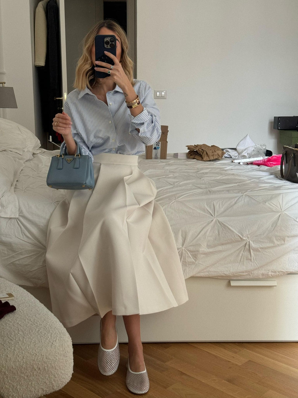 camicia da donna in oxford di cotone made in italy