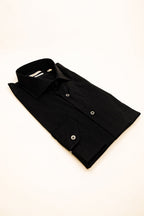 camicia da donna di cotone popeline nera made in italy