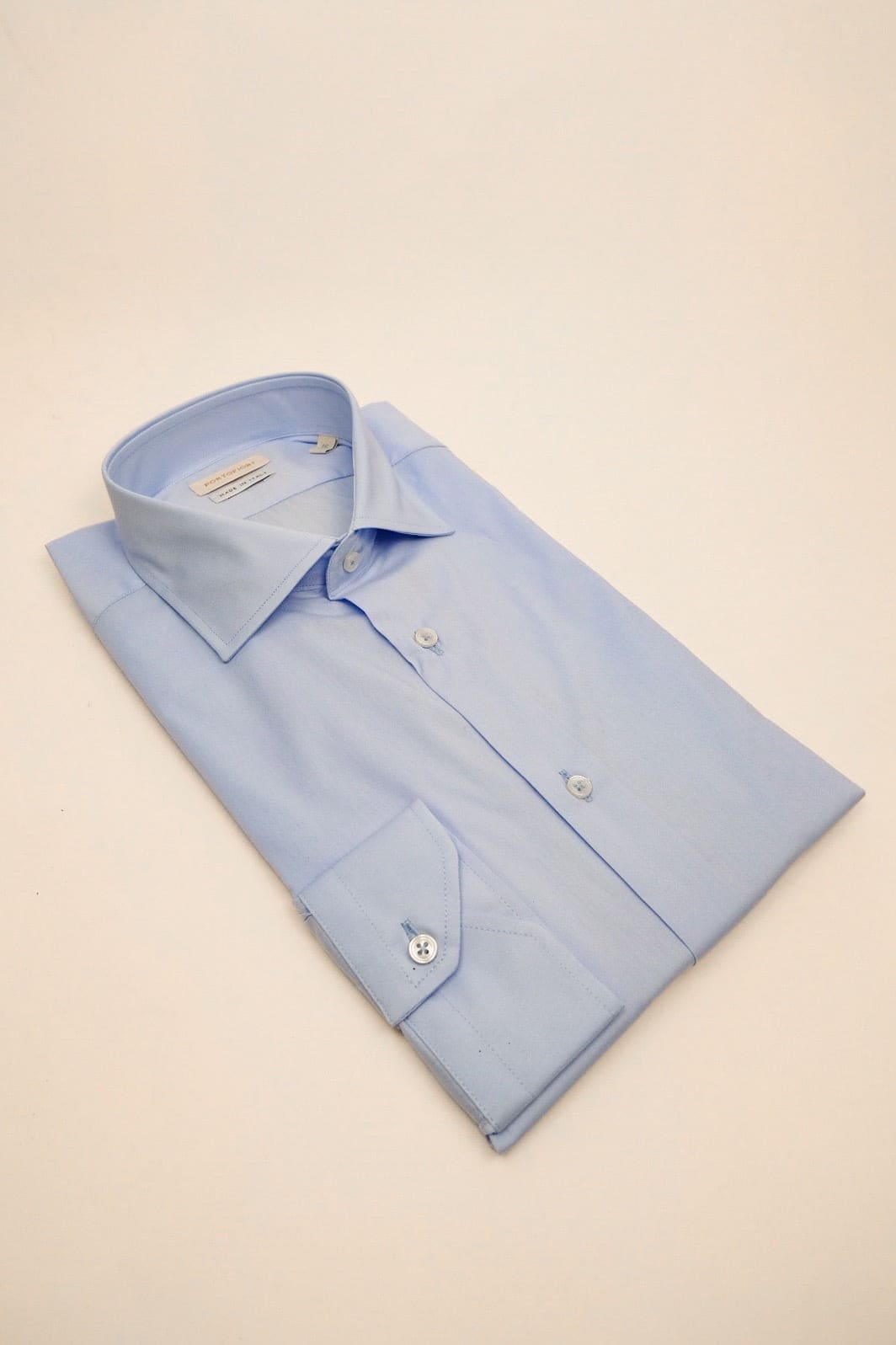 camicia da donna di cotone tinta unita popeline azzurra made in italy