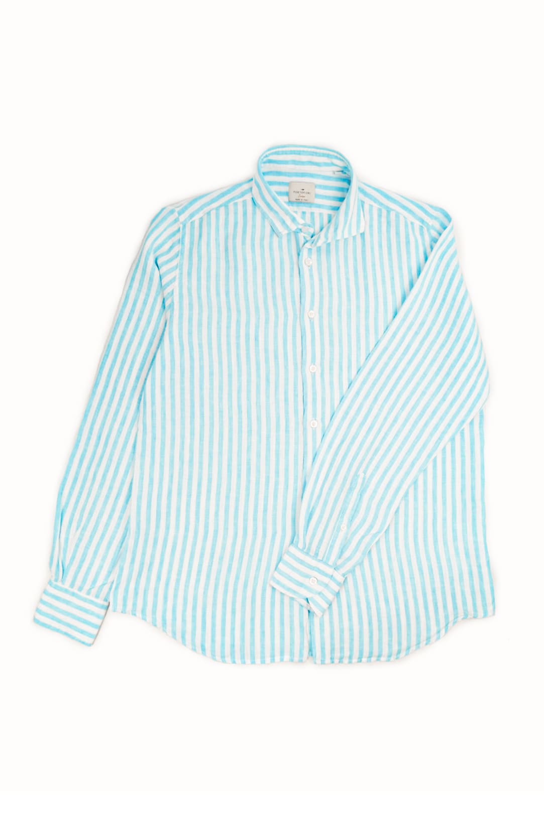 camicia italiana estiva di lino rigata da uomo made in italy