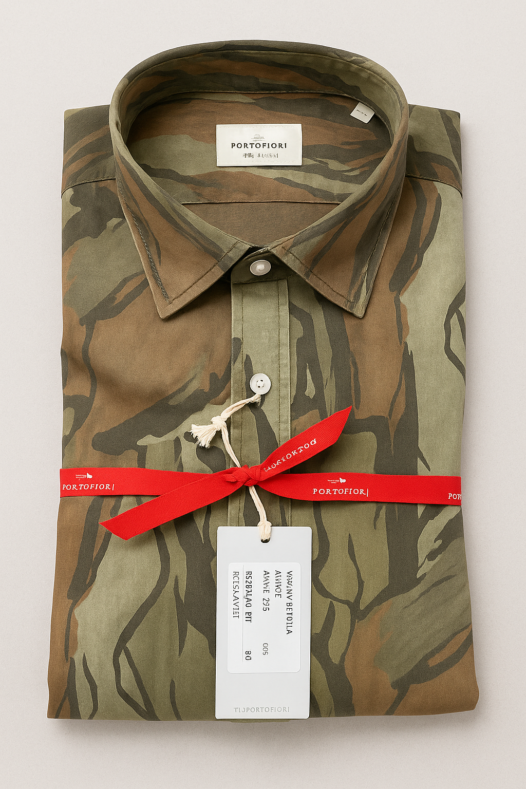 camicia da uomo fantasia gabardina di cotone made in italy