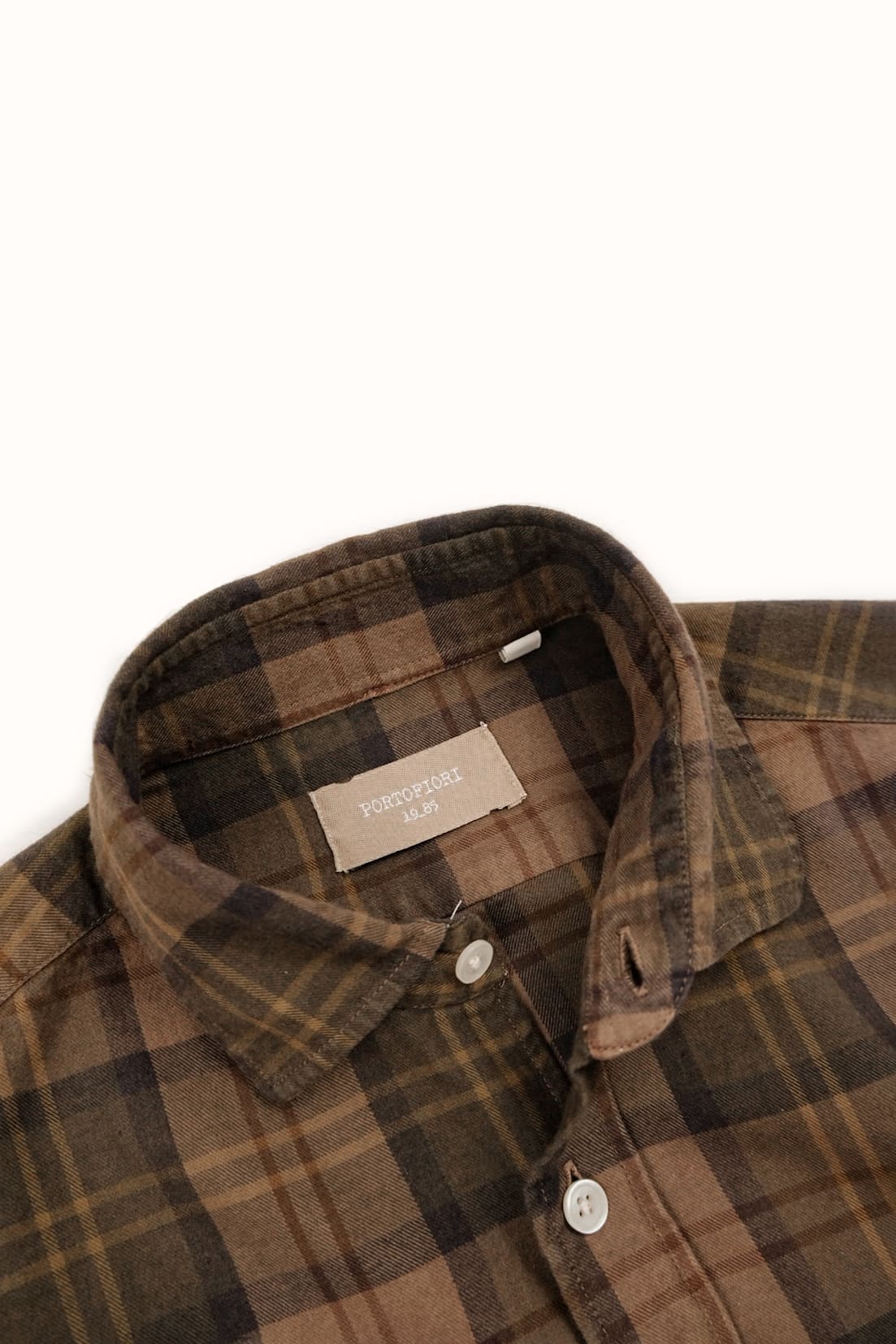 camicia italiana da uomo e donna in cotone quadro marrone boscaiolo made in italy