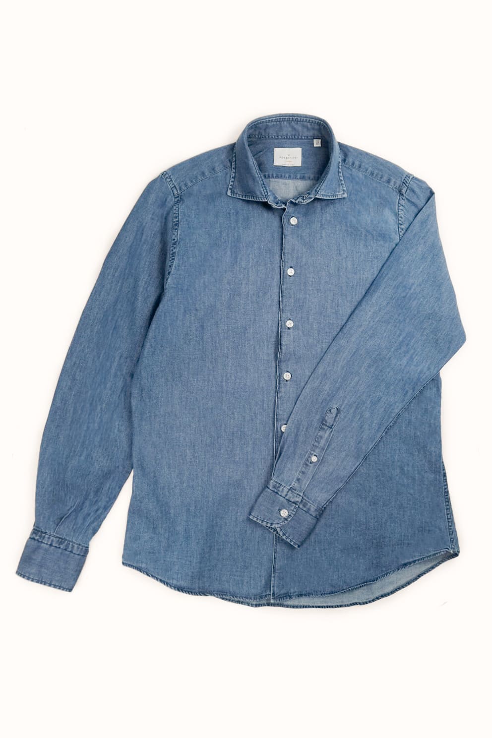 Camicia denim uomo blu 100% cotone made in Italy Portofiori, perfetta per look casual ed eleganti