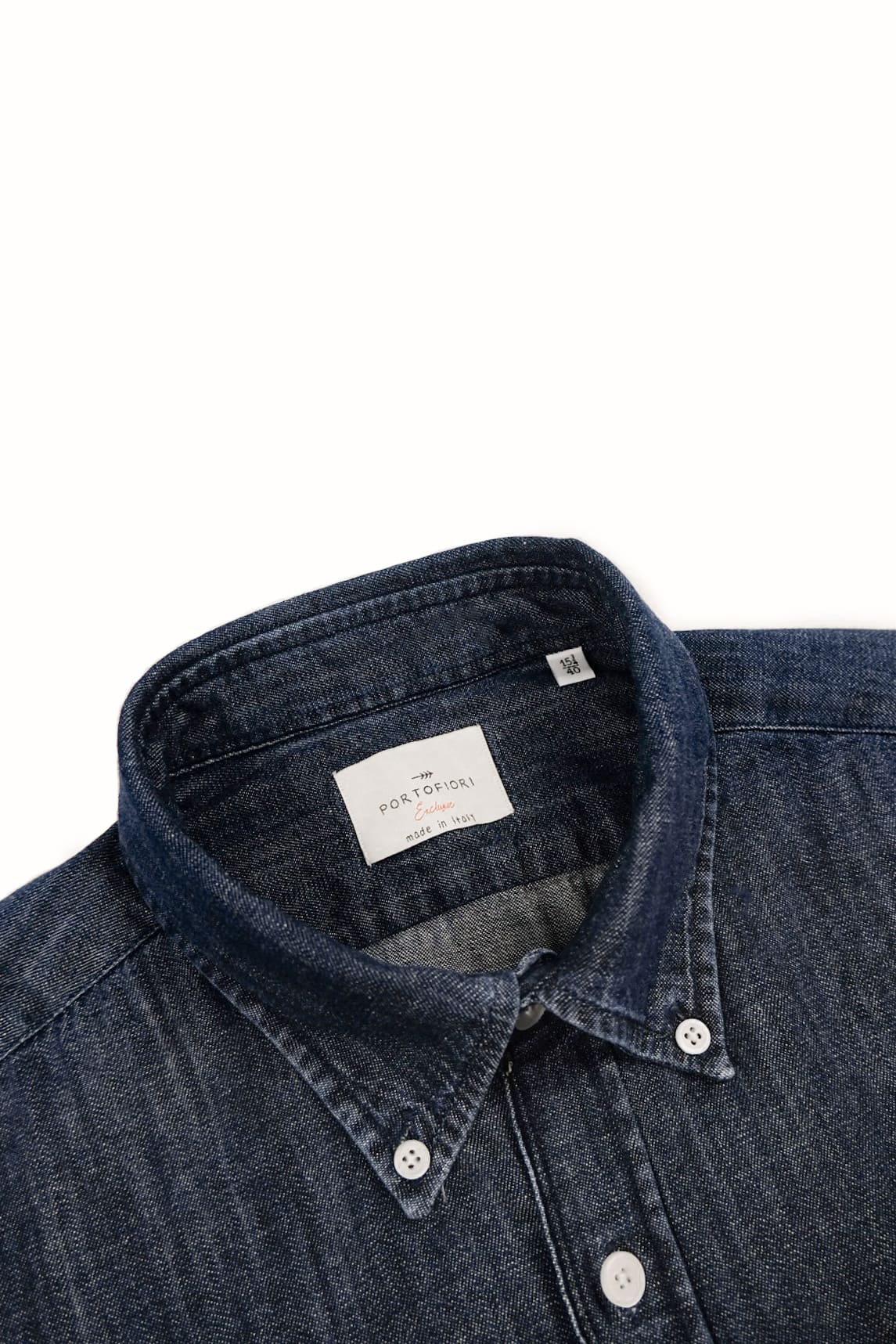 camicia italiana in denim di cotone da uomo made in italy portofiori
