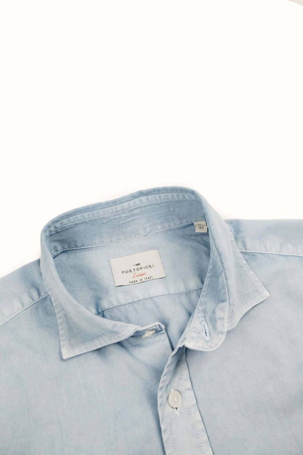 camicia da donna in gabardina di cotone made in italy