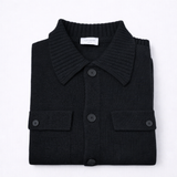 camicia-maglione-nera-lana-uomo-made-in-italy-piegata