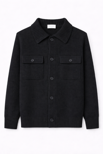 camicia-maglione-nera-lana-uomo-made-in-italy