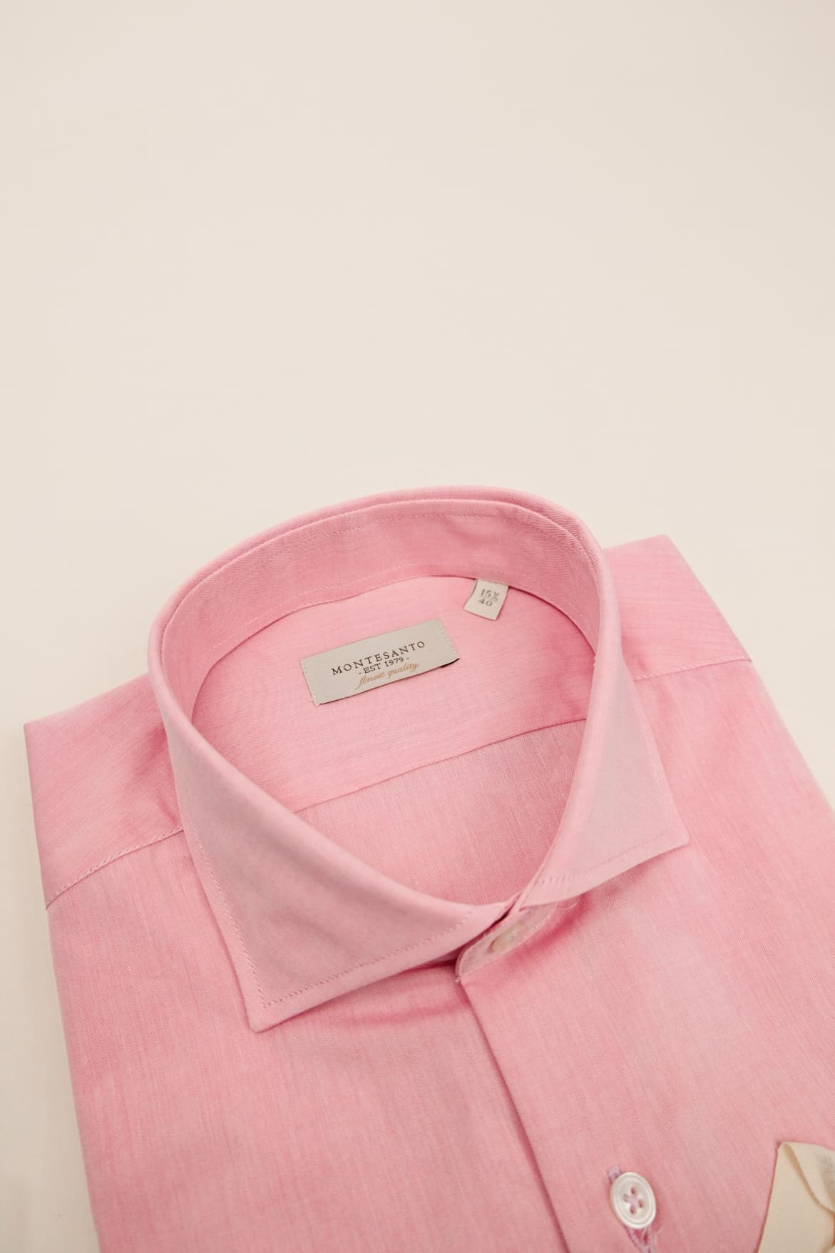 camicia classica di cotone da uomo rosa