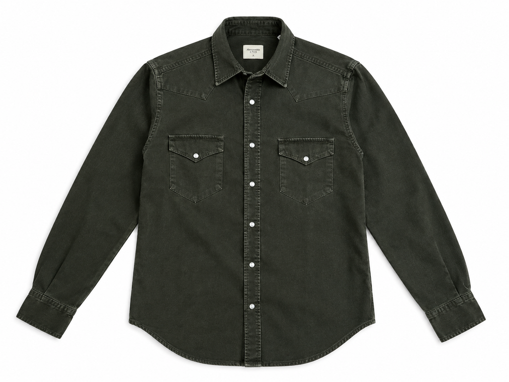 camicia-texana-cotone-verde-davanti