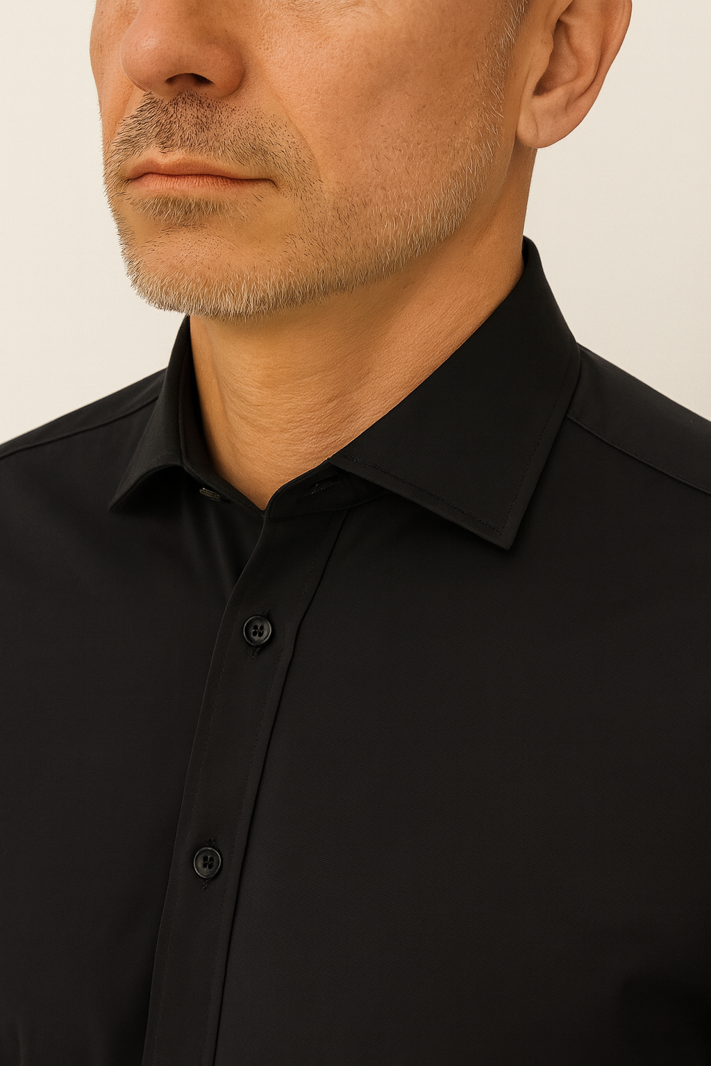 camicai tecnica no stiro da uomo made in italy nera
