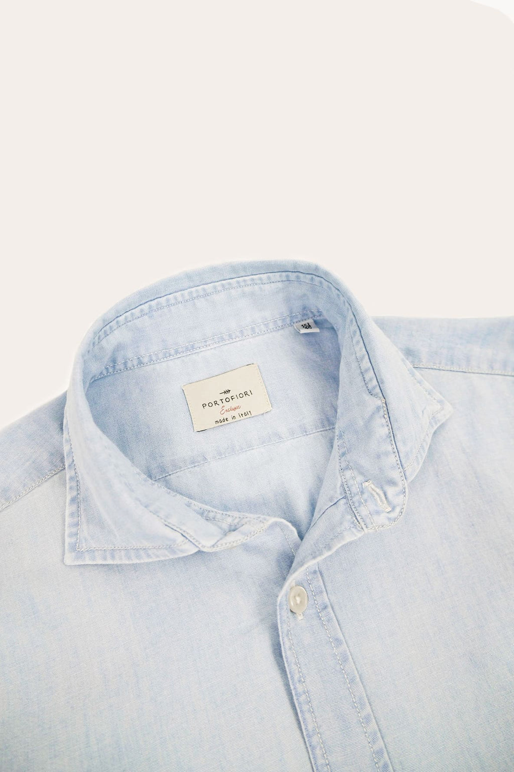 camicia in denim da uomo di cotone made in italy