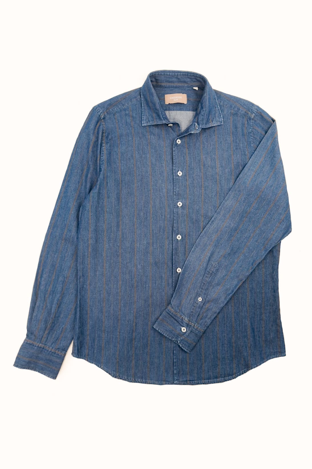 camicia in denim da uomo made in italy portofiori