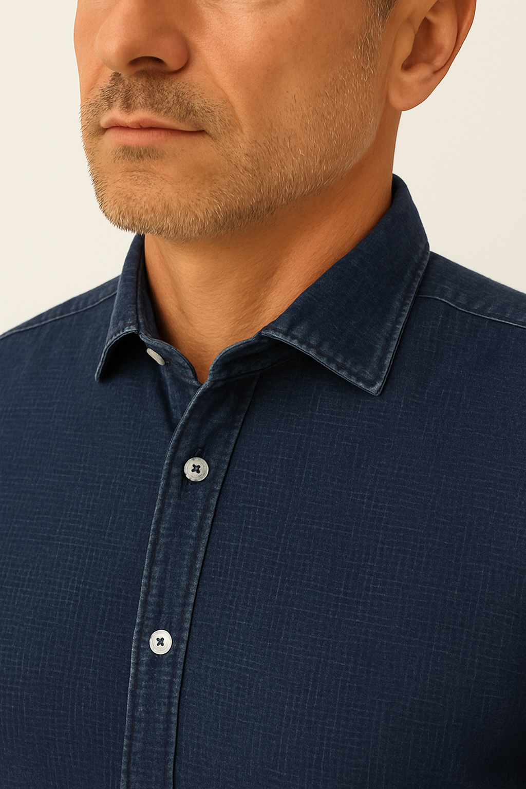 camicia da uomo fantasia jeans made in italy