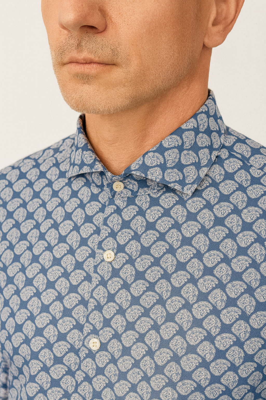 camicia uomo made in italy fantasia jeans