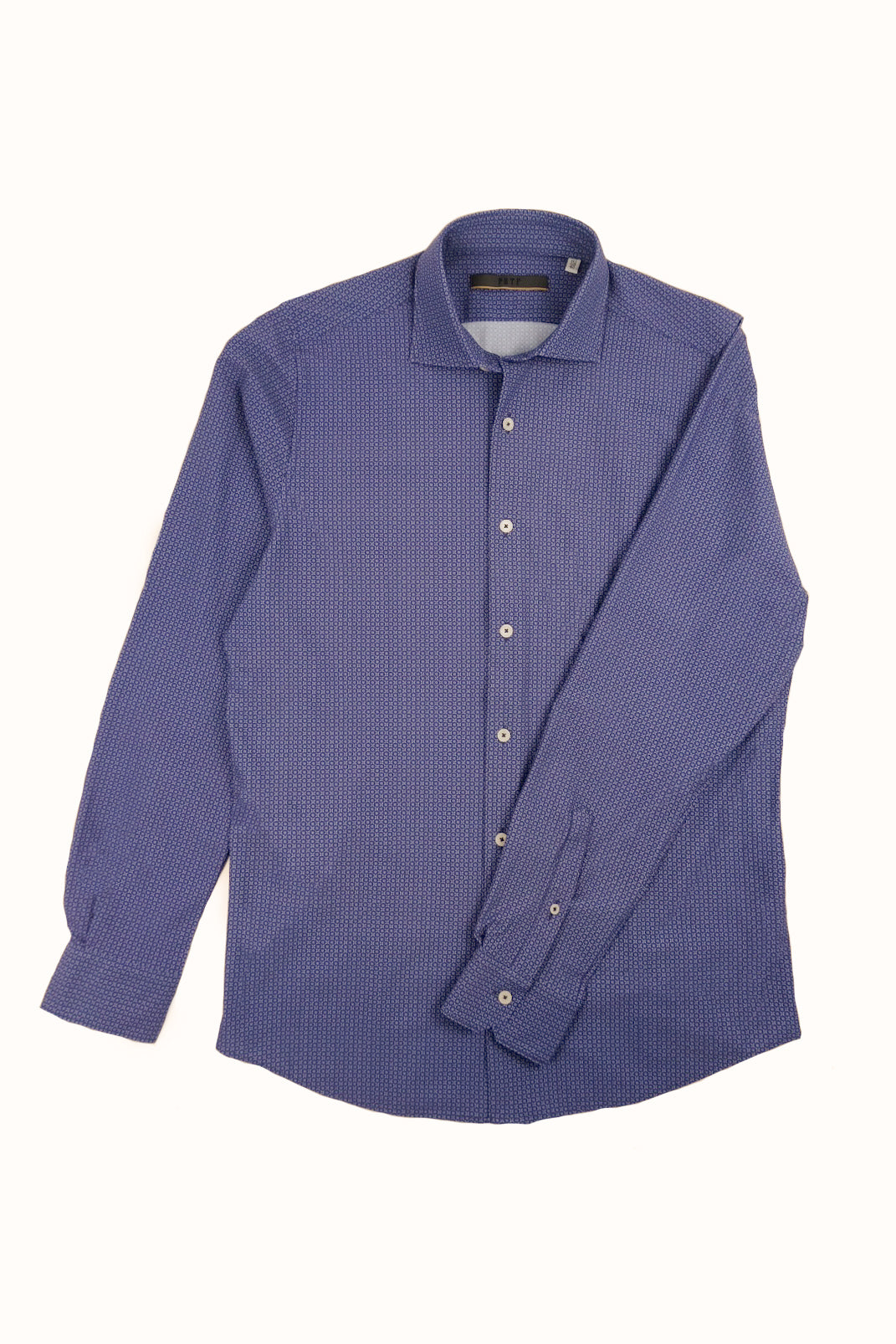 Camicia cotone tecnico no stiro fantasia rombo uomo – cotone elasticizzato