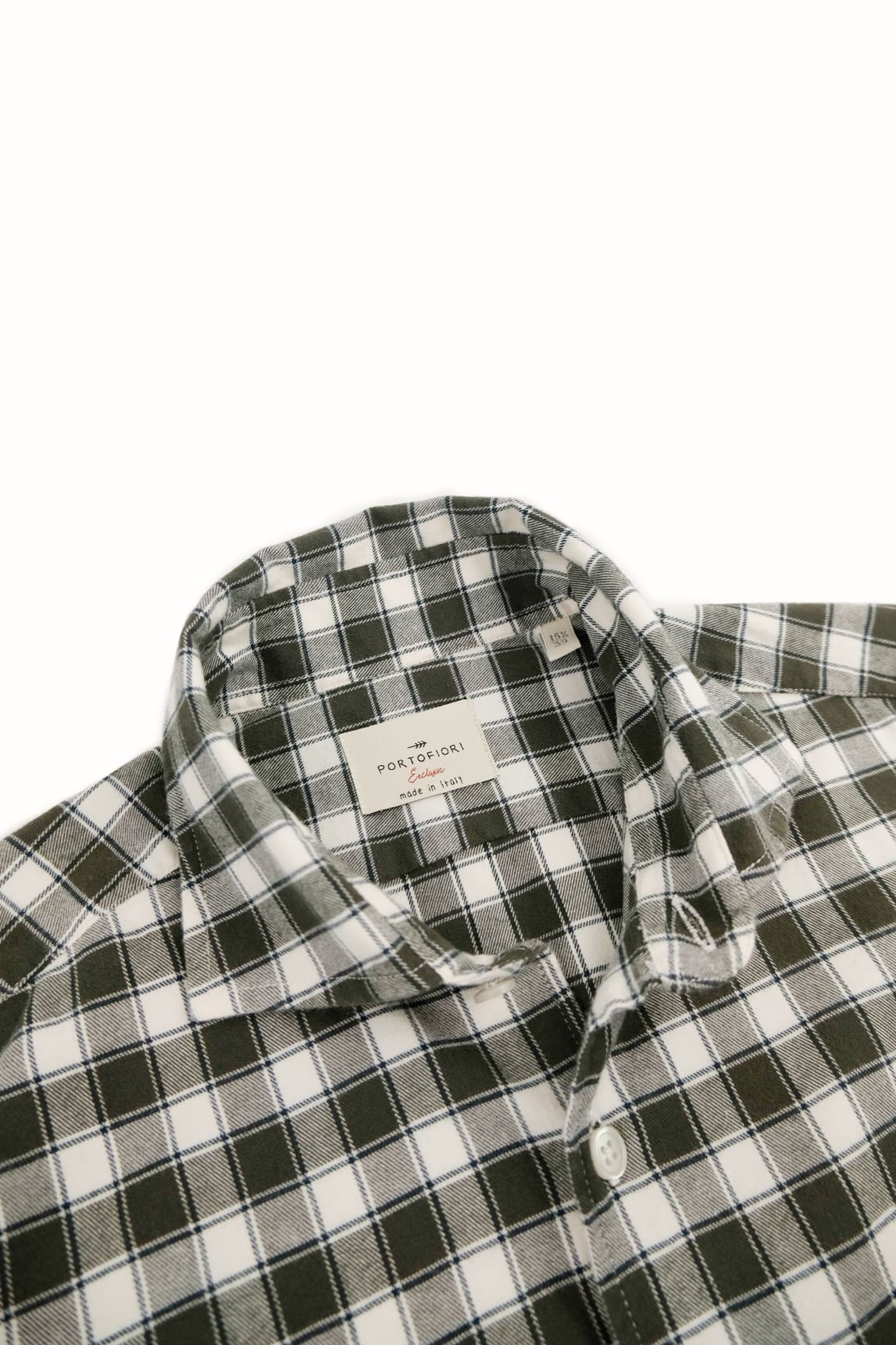 camicia in flanella da uomo quadro verde made in italy
