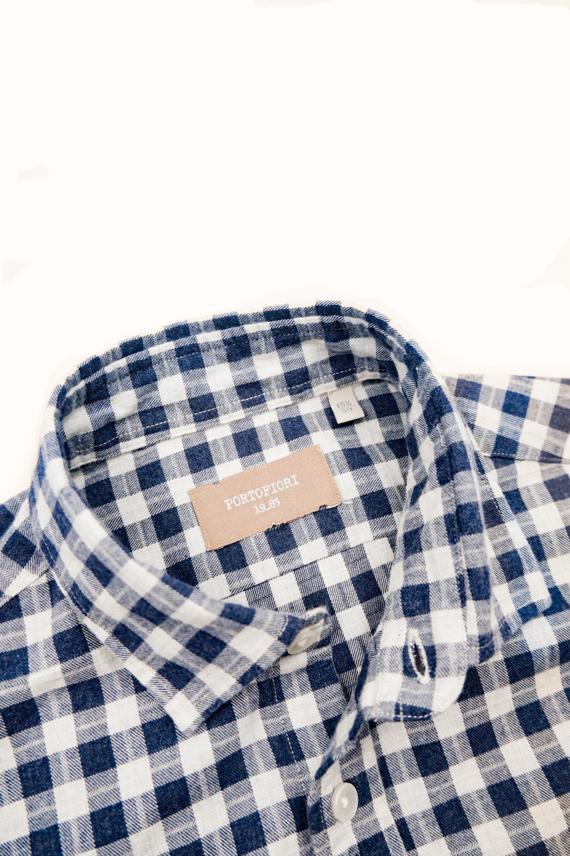 camicia da uomo quadretto blu made in italy 