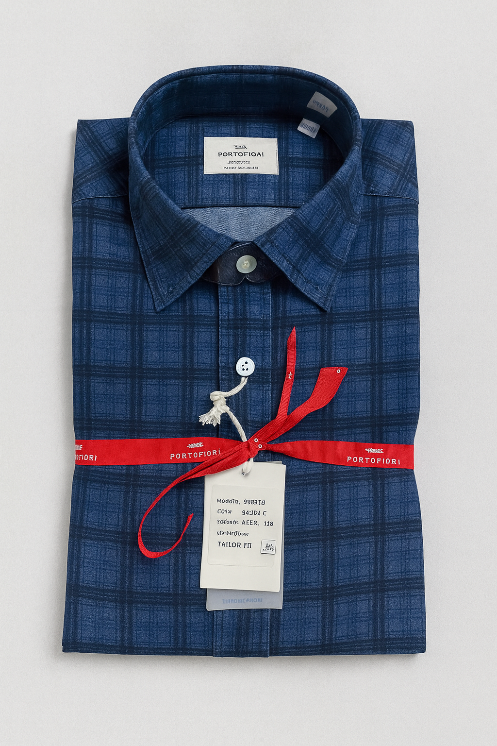 camicia da uomo popeline fantasia quadro made in italy