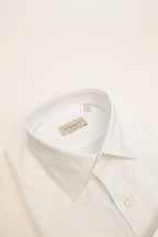 Camicia classica bianca uomo in cotone popeline elasticizzato