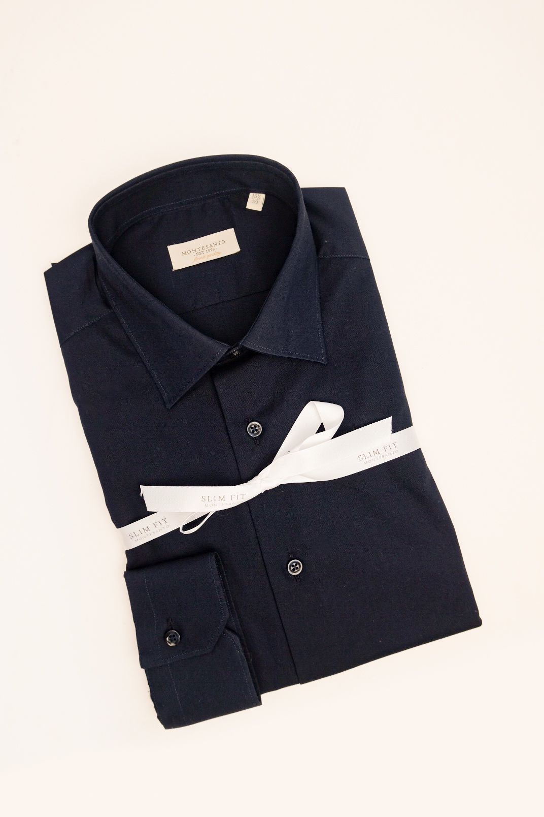 camicia classica slim fit blu da uomo made in italy