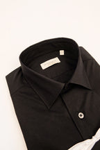 camicia da uomo classica slim fit nera made in italy