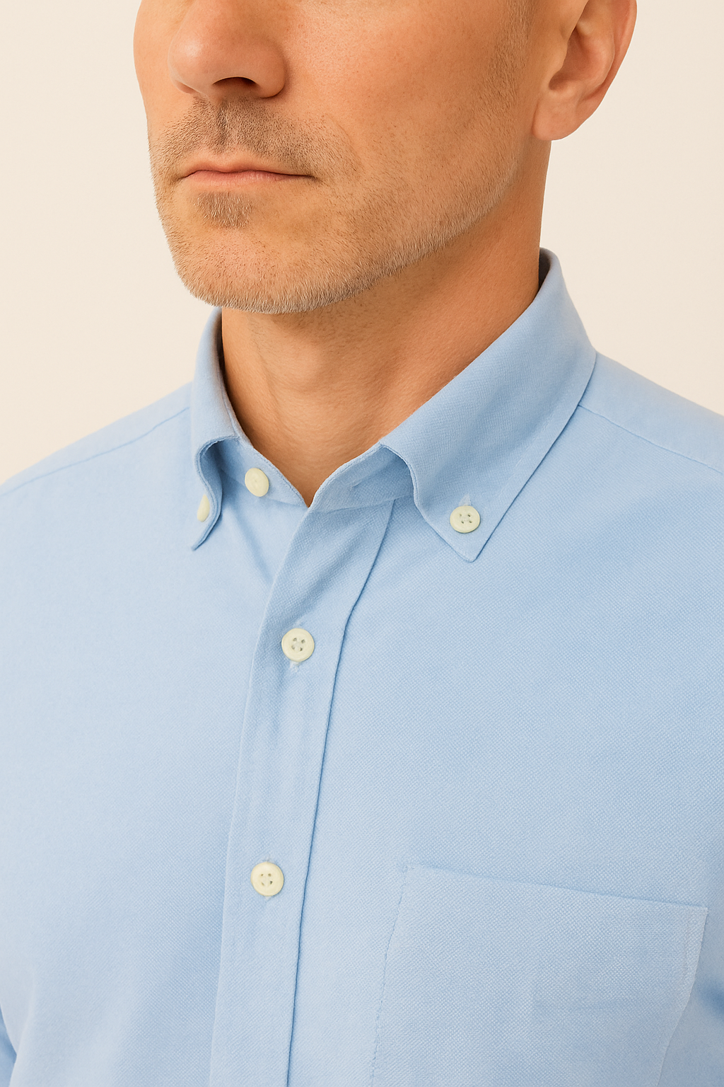 camicia da uomo tinta unita oxford azzurra made in italy
