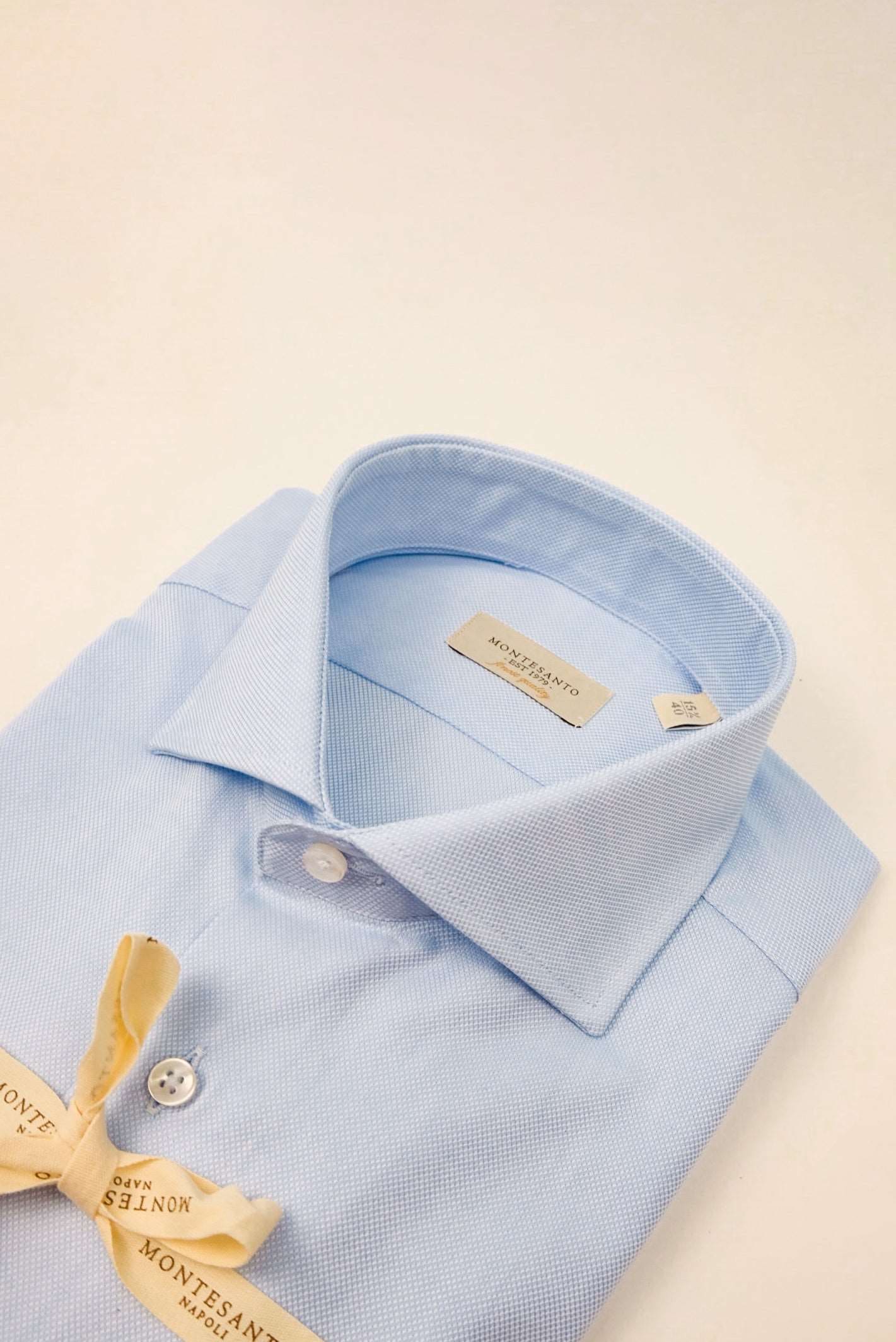 camicia classica azzurra di cotone da uomo 