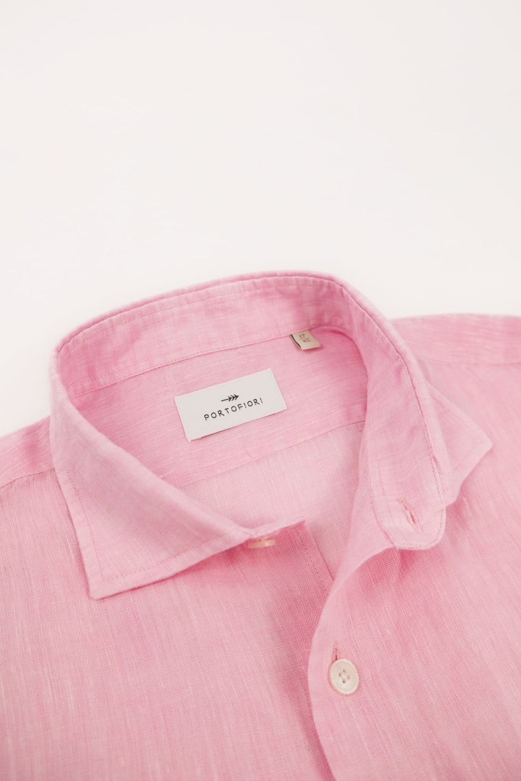 camicia in lino rosa da uomo estiva made in italy portofiori