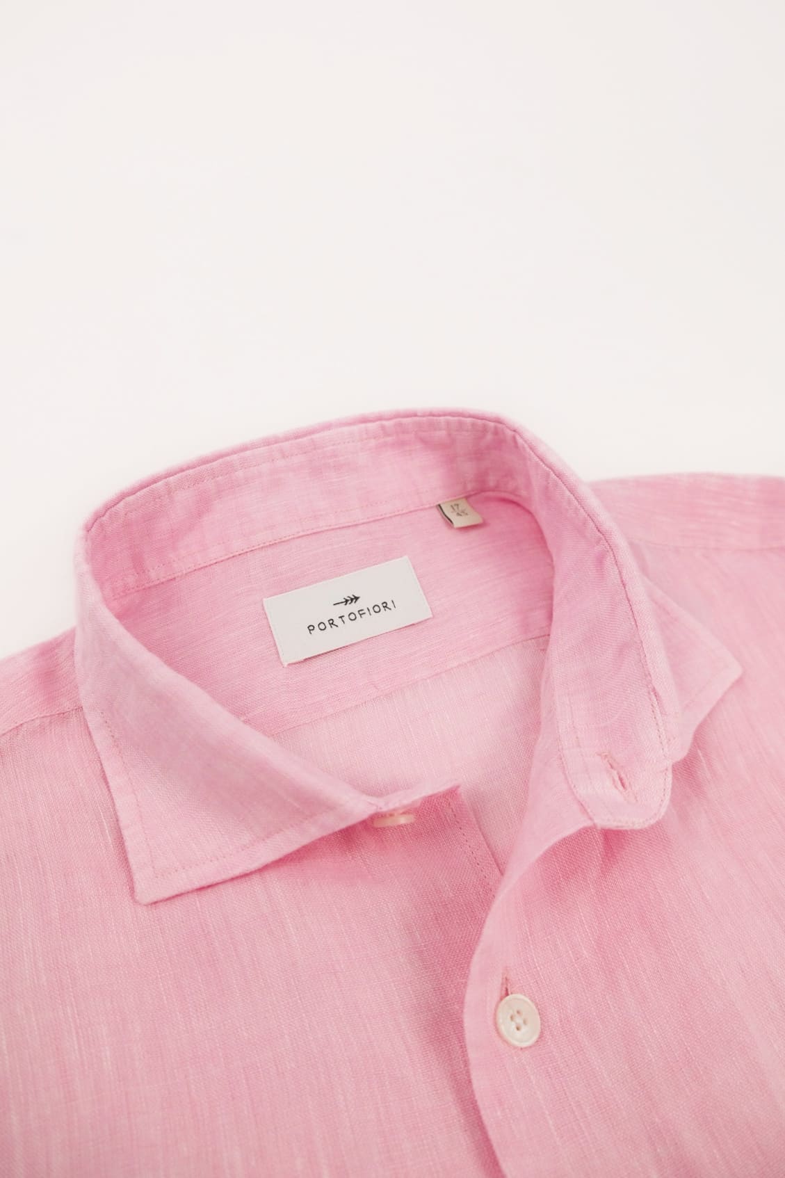 camicia in lino rosa da uomo estiva made in italy portofiori