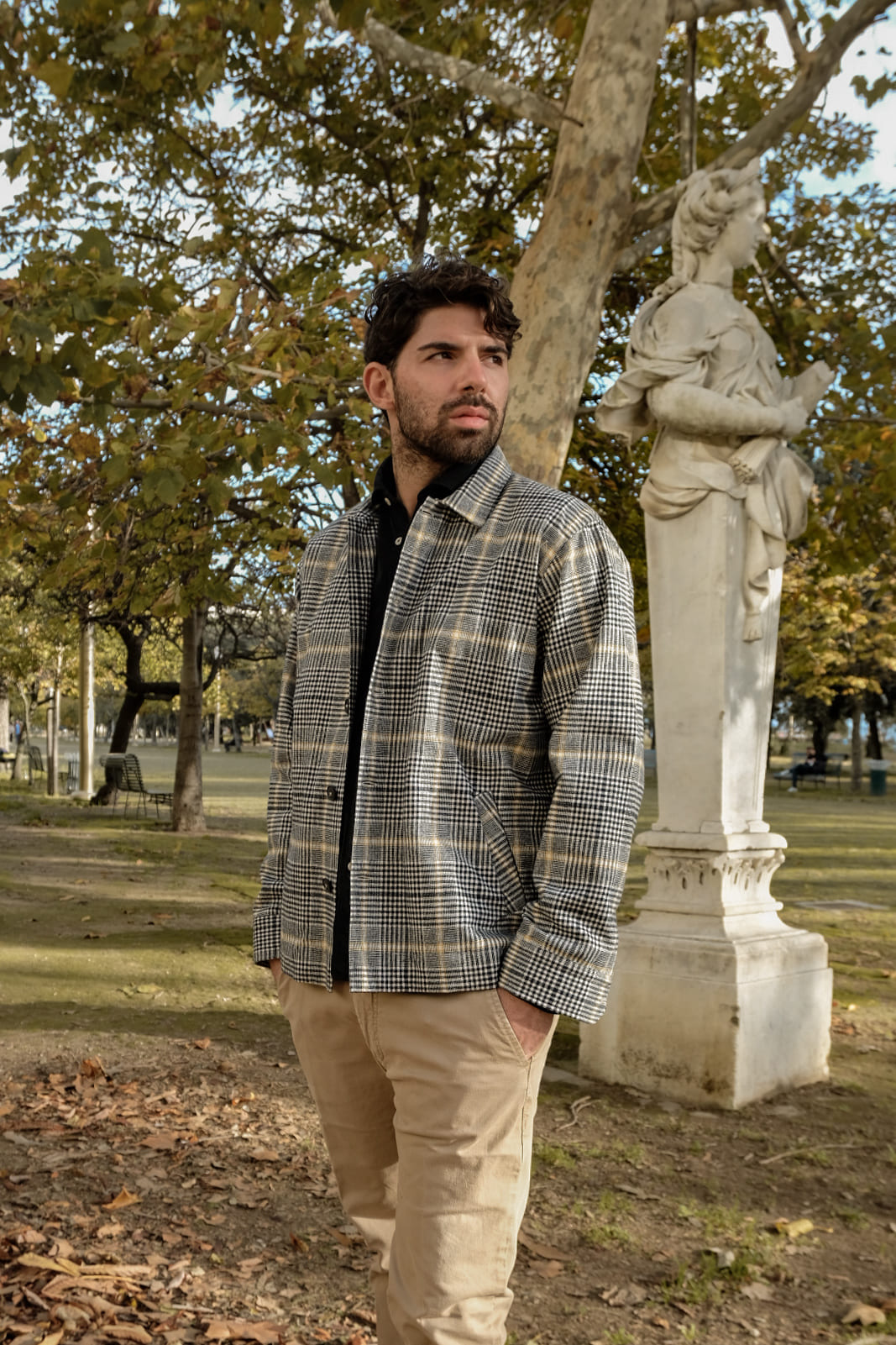 giacca a quadri tartan da uomo in cotone made in italy portofori