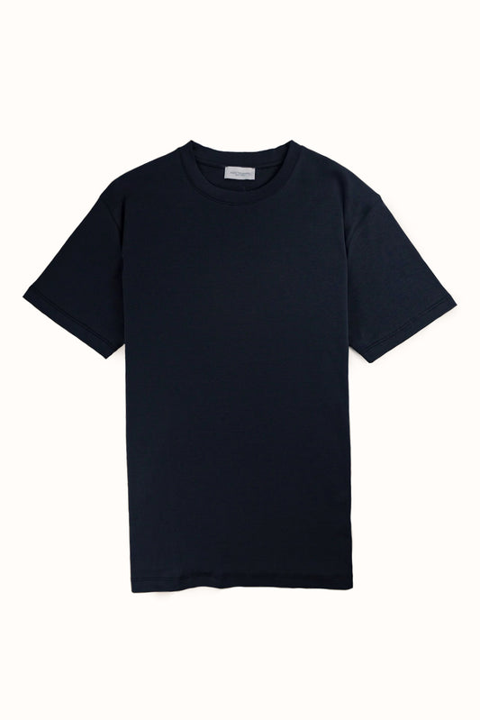 T shirt in cotone tinta unita blu