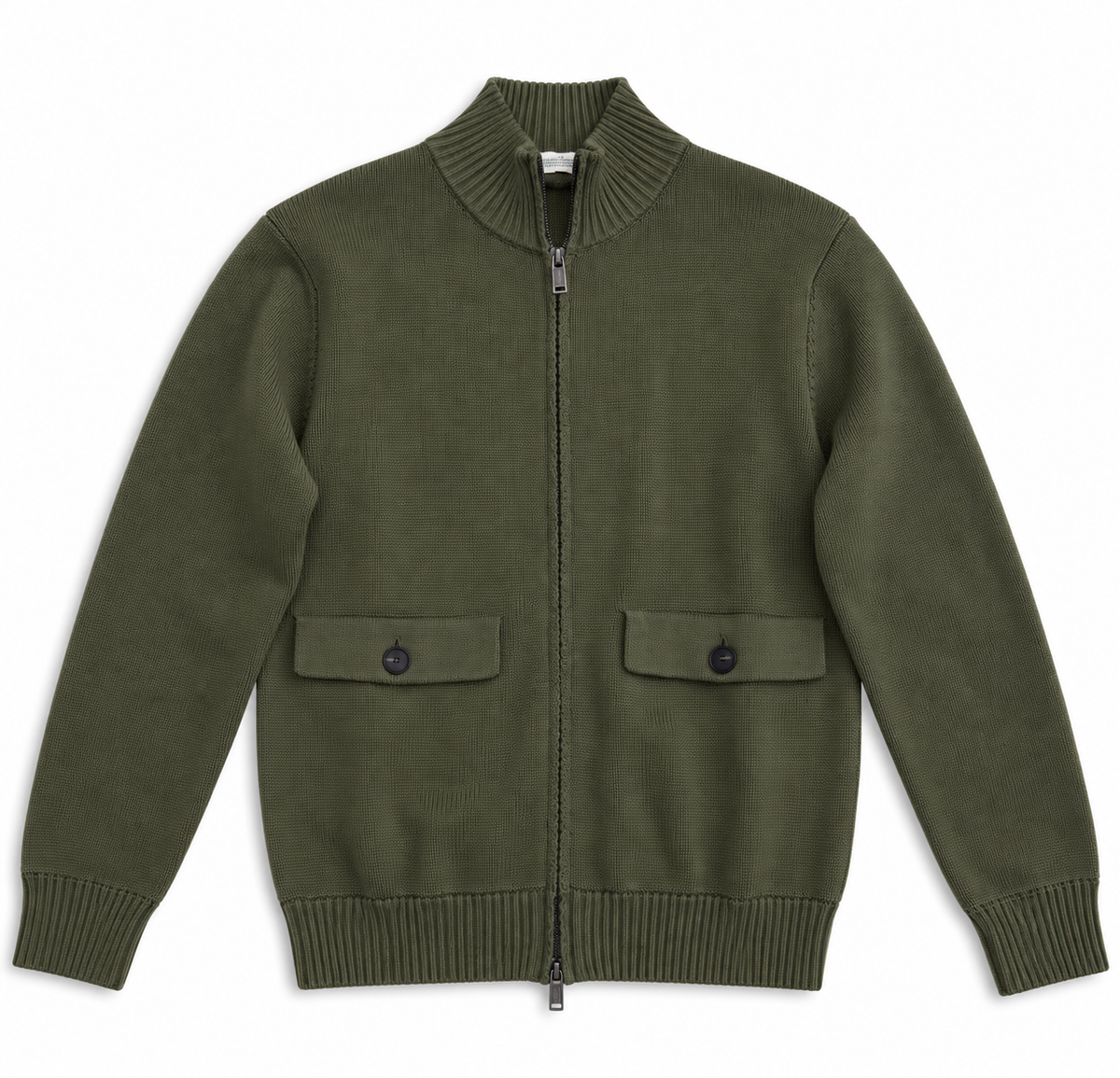 maglione-bomber-uomo-lana-cotone-verde-davanti