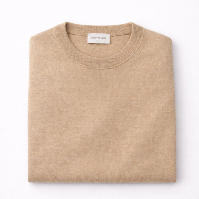 maglione-girocollo-beige-lana-cashmere-uomo-made-in-italy-piegato
