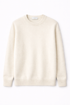 Girocollo in lana e cashmere panna