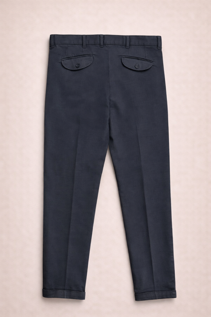 Pantalone cimosato in cotone drill grigio