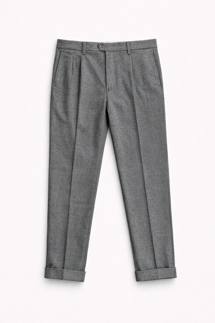 Pantalone in fustagno di lana grigio
