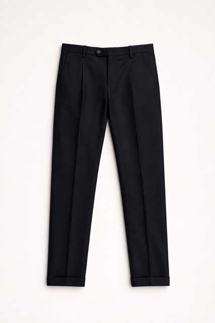 Pantalone in fresco lana nero