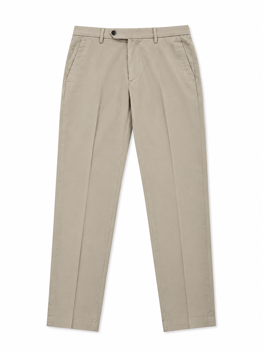 pantalone-pinces-beige-cotone-davanti cotone da uomo

