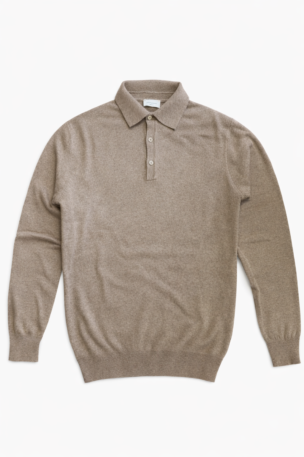 Polo maglione in lana e cashmere beige