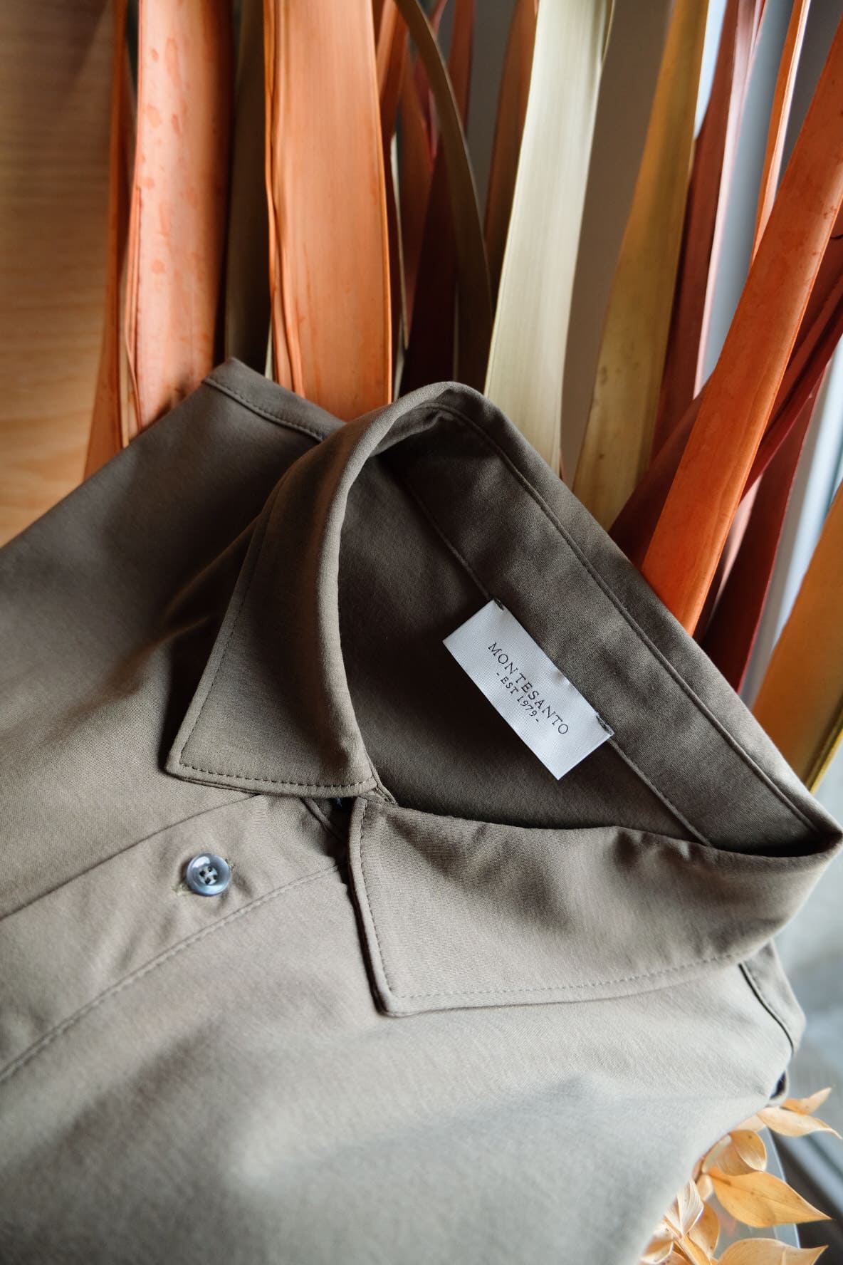 polo a tre bottoni di cotone in maglia da uomo made in italy verde militare