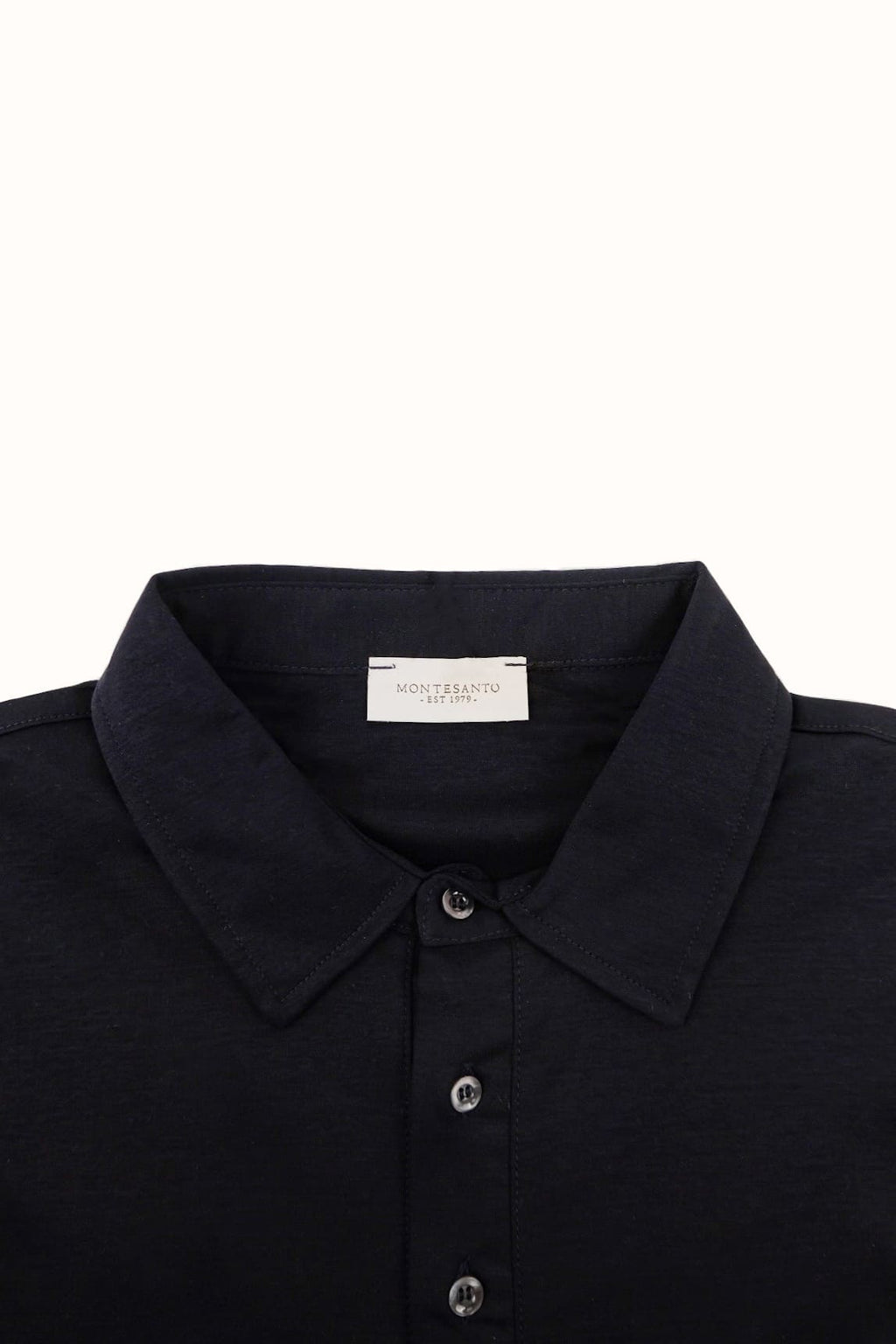 polo a tre bottoni di cotone in maglia da uomo made in italy blu