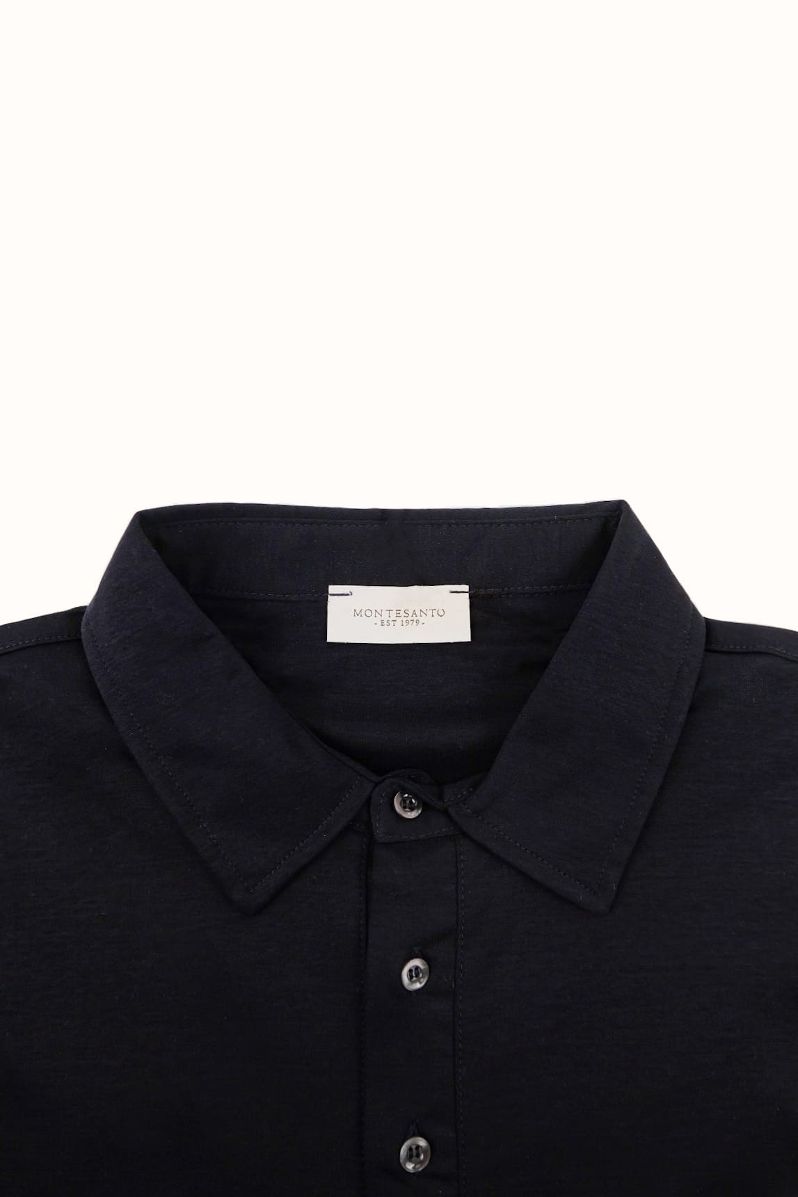 polo a tre bottoni di cotone in maglia da uomo made in italy blu