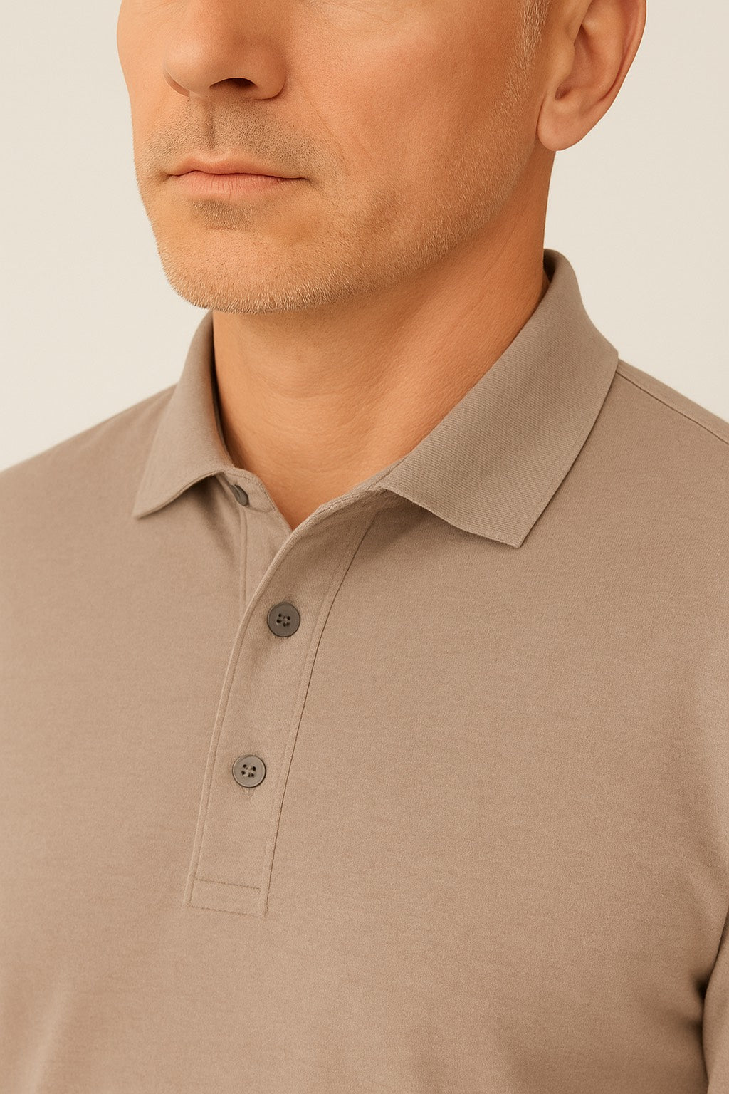 polo maglia di cotone supina beige da uomo made in italy portofiori
